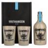 Knut Hansen Dry Gin in scatola di legno con 2 tazze in ceramica