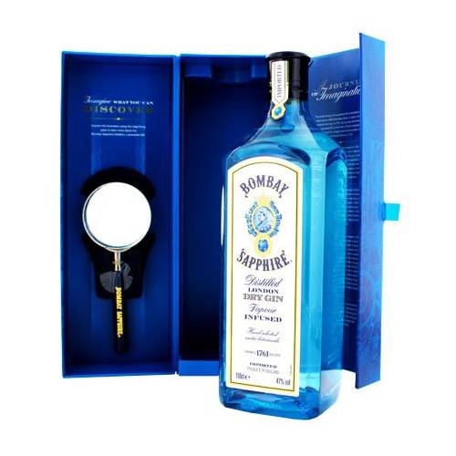 Bombay Sapphire Gin mit Linse 1L